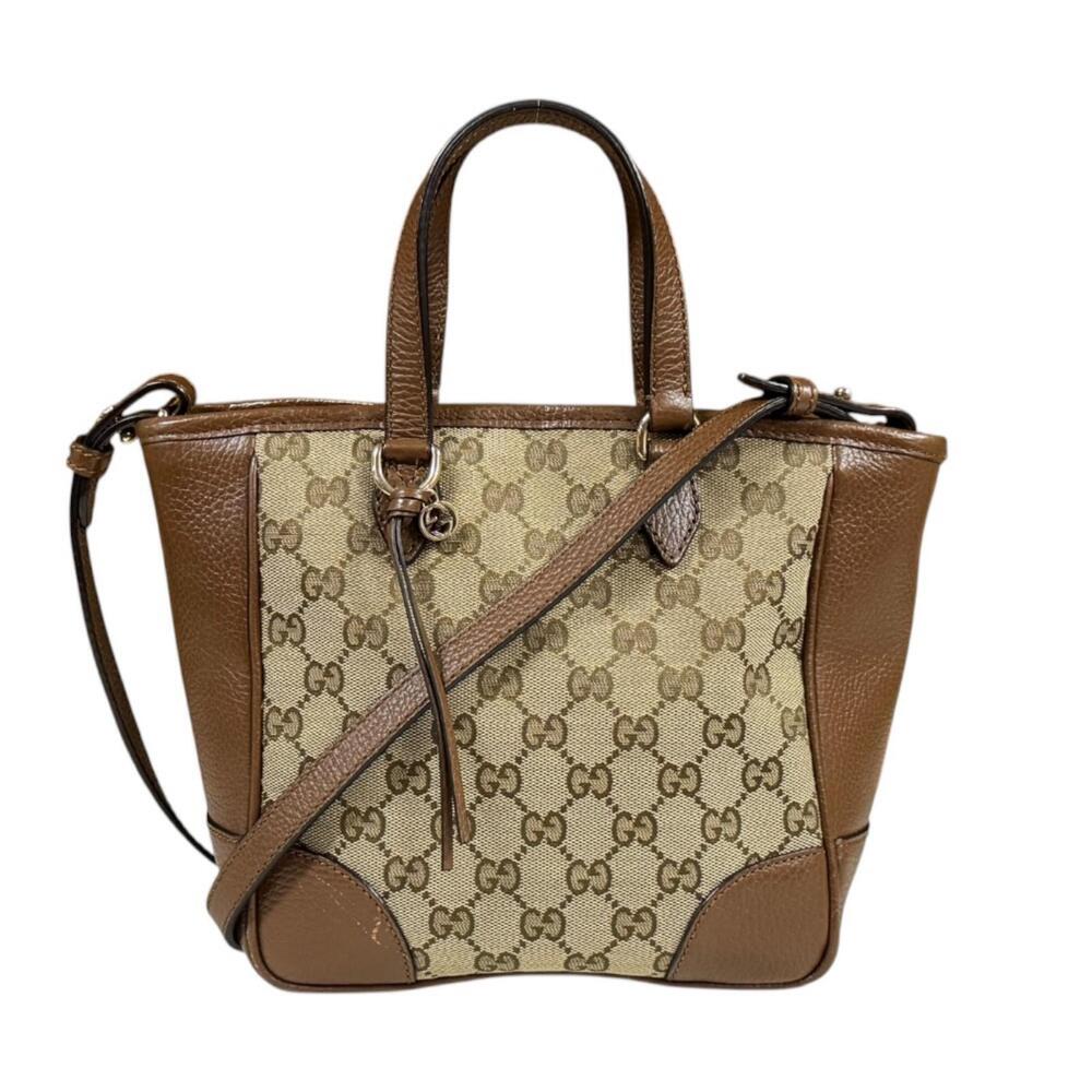 Gucci Abbey GG Canvas Shoulder Bag Tan